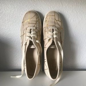 Keds Platform Ivory + Gold